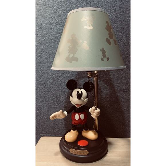 VTG Disney Mickey Mouse Animated Talking Table Lamp Light w/ Shade LOOK/LISTEN - Picture 1 of 14